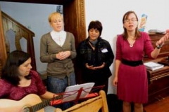 Bethany and praise team leading us in worship